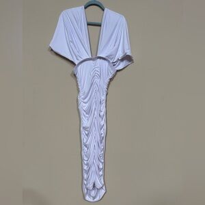 NWOT White Ruched Dress
